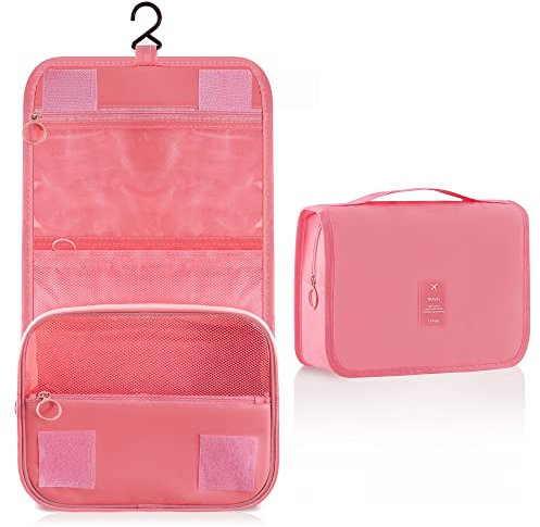LARLARY beauty case donna, beauty case da viaggio, Borsa cosmetica da toilette, Borsa cosmetica impermeabile e portatile (Pink)