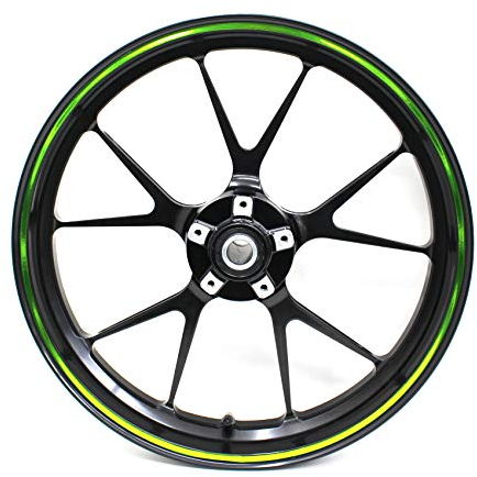 Felgenrandaufkleber Chrom Felgendesign inkl. Montagetool Komplett-Set -Finest Folia passend für 17 Zoll & 161819 Felgen Motorrad Auto Fahrrad (Chrom Grün)