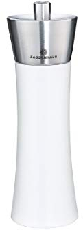 Zassenhaus M025187 Augsburg Pepper Grinder Mill, Wood, Gloss White with Stainless Steel