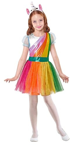 W WIDMANN MILANO Party Fashion - Kinderkostüm Einhorn, Kleid, Haarreifen, Tierkostüm, Faschingskostüme