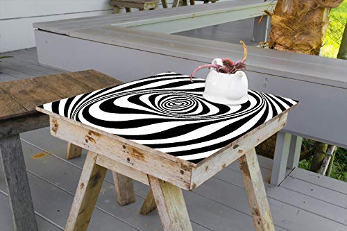 Wallario Selbstklebende Möbelfolie/Tischdecke für Innen und Außen, Größe: 70 x 70 cm - Optische Täuschung - Zebra Muster - schwarz weiß