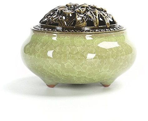 Holz sammlung Bruciatore per Porta Incenso, Diffusore di Incenso, Bruciatore di Incenso in Ceramica Portatile con Bastone in Ottone Incenso Calabash per Yoga Ufficio, Creative Arredamento Idea Regalo