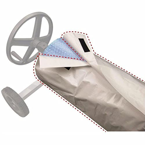 Cubierta de Rollo de Piscina al Aire Libre Beige Protector Impermeable Cubierta de protección de Bobina Antipolvo, Resistencia Superior, Durabilidad para jardín Exterior Resistente (S:490 x 96 cm)
