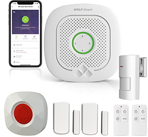 Wolf-Guard WS-03 WiFi Home Alarmanlage mit Innensensoren, kompatibel Tuya Smartlife APP Alexa und Google Home