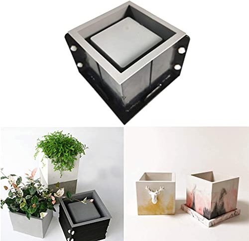 WuLi77 Harz-Formen DIY große 12 cm quadratische Beton-Blumentopf-Form Sukkulenten Pflanzgefäß Form Silikon