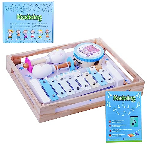 Kadoing® Musikset - inkl. Musikvideos und Musikheft – Nachhaltiges Geschenk – Lernspielzeug – Geburtstag Zuhause – Montessori-Schule – Kinderspielzeug – Musik für Kinder