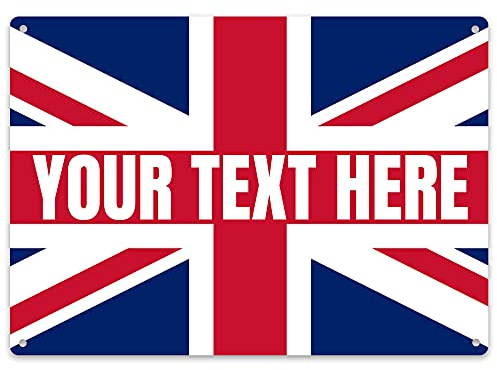 Garden & Outdoor Custom Text Union Jack Flag Bar Sign - Personalised Country Glasgow Football Summer 2021 Rugby Patriot Gifts For Him - Unique European Bar Plaque - Home Bar Accessories, Large