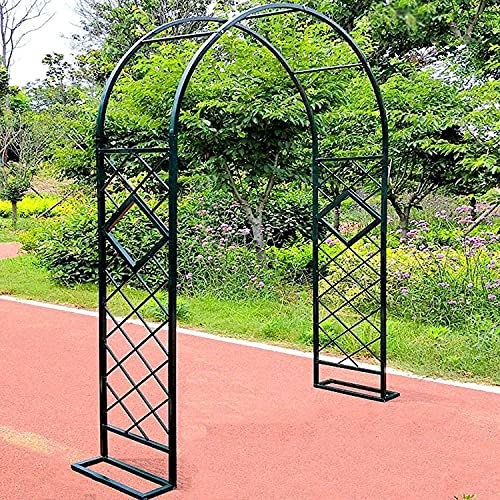 LIMEID Garden Arbours And Arches,Galvanized Metal Rose Arches, Outdoor Wedding Garden Roses Arch Climbing Plants Archway Iron Wrought Metal Garden Arbor,Green-340x230cm