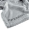 DecoKing Personalisierte Kuscheldecke 220x240 cm Grau Stahl Decke mit Namen Bestickt Microfaser Tagesdecke Fleece Mic