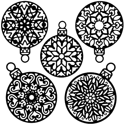 Set di 5 stencil per realizzare palline di Natale