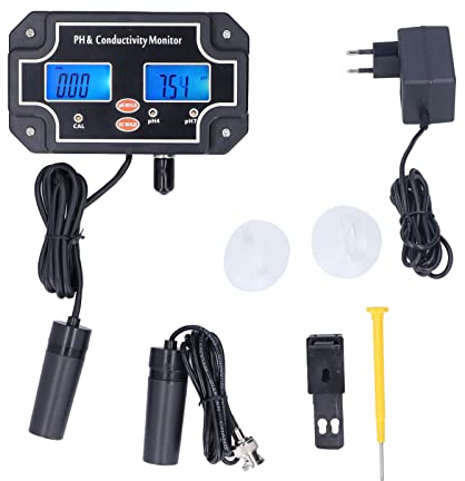 Zerodis PH‑2681 PH/EC Wasserqualitätstester ATC PH Meter DC6V Hydroponischer Monitor für Aquarium Aquarium(#1)