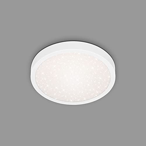 BRILONER Leuchten - LED Deckenlampe mit Sternendekor, LED Deckenleuchte flach, neutralweiße Farbtemperatur, 280 mm, Weiß 3048-016