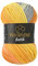 Wollbiene Batik Wolle mit Farbverlauf mehrfarbig 100g Multicolor Strickwolle Häkelwolle (5030 grau orange gelb)