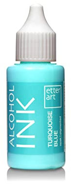 Etter Art hochwertige Alcohol Farbe für Kunstharze I Färben Sie Ihr Epoxidharz mit unseren Inks I Hohe Pigmentierung & keinen Braunstich mit unseren Farben I Turquoise Blue Opak