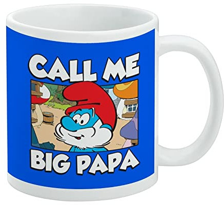 Keramik-Kaffeetasse mit Aufschrift Call Me Big Papa, Geschenkidee für Kaffee, Tee und heiße Getränke, 325 ml, Weiß