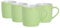 Argon Tableware Coloured Coffee Mugs - Green - 350ml - Pack of 4 - Gloss Ceramic Stoneware Tea Mugs Latte Cappuccino Cups Hot Chocolate Cups Colourful Mug Set with Handle