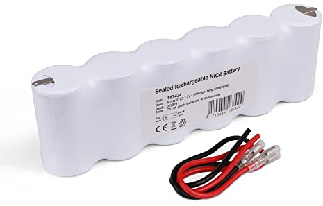 Bright Source 6 D Cell Side by Side 7.2v 4000mAh Rechargeable Emergency Lighting Battery with Electrical Contact Solder Tags & Attachable Leads
