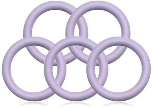 Ganzoo O-Ring Metall für Hunde-Leine, 20mm Innen-Durchmesser, 5 Stück, Zinkring mit Silikon-Beschichtung, nicht rostend, Rund-Ringe für Paracord 550 Halsband, Handtasche, Metallring, Farbe Pastelllila