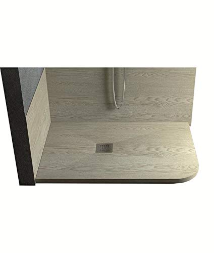 Piatto Doccia Asimmetrico in Marmo-Resina 70x110 cm - Rocky Wood
