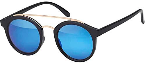 BEZLIT Damen Deppelsteg Designer Sonnenbrille Blau Schwarz