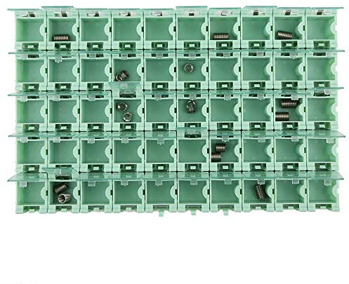 Gang Box Werkzeug Aufbewahrung, Yosoo 50 Stück Grün Smt Smd Container Box Elektronische Komponenten Mini-Aufbewahrung Koffer