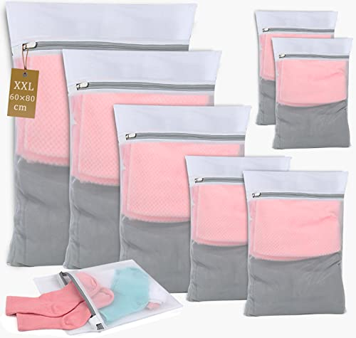 Angooni 8 Stück Wäschesack Waschmaschine, Wäschebeutel für Waschmaschine, Wäschenetz für Waschmaschine, Wäschenetze mit Reißverschluss für Feinwäsche, Bettwäsche, Vorhänge, Tierdecken