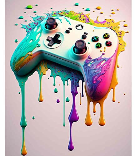 Malen nach Zahlen, Ölgemälde zum Selbermachen, für Erwachsene und Anfänger, mit Pinseln und Acrylpigmenten, Aquarell-Gamer, Wandkunst, lustige Gaming-Dekorationen für Schlafzimmer, Dekoration, 40,6 x