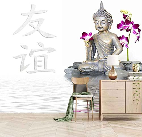 Flower Buddha Mural Wallpaper Background Wall Paper Industrial Decoration Bedroom Decor 3D Wallpaper Home Decor Paste Living Room The Wall For Bedroom Mural Removable Wall Poste 300 (W) x 210 (H) cm