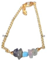 WORLD WIDE GEMS Natural Zodiac Gemstone uncut golden smooth 6inch Beads Stretchble bracelet crystal healing energy stone bracelet for Women & Men Adjustable Size