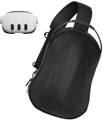 APEXINNO Tragetasche für Meta Quest 3S/ Oculus Quest 3/Meta Quest 2 Zubehör, Harte Case für Reisen und Aufbewahrung, schützende Umhängetasche mit gepolstertem Riemen, große Tasche, Carrying Case
