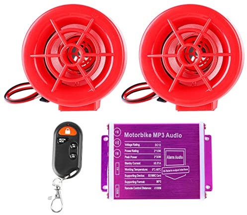 Alarma para Moto, Radio con Sonido, Reproductor MP3, Radio FM Impermeable, Sistema de AltavocesUSB para Moto, Antirrobo, con Control Remoto y Accesorios Completos