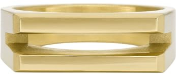 Fossil Herren-Siegelring All Stacked Up Edelstahl goldfarben, JF046087109