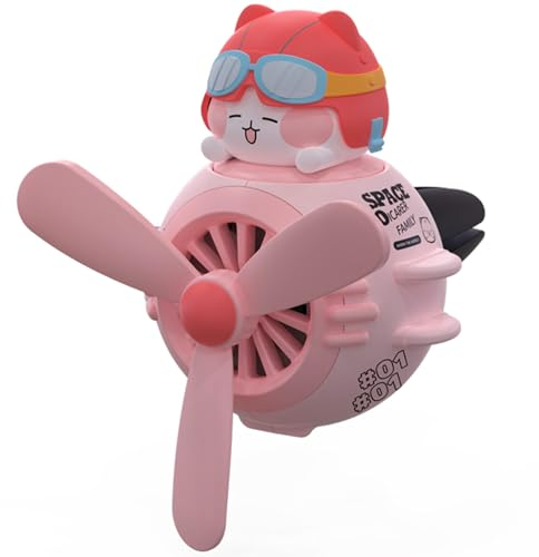 Diffusore Profumo Auto Simpatico Gatto Pilota, Car Vent Deodorante per Ambienti Elica Rotante Automotive Uscita Aria Ventilatore Deodorante Creativo Auto, Accessori Auto Cute