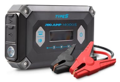 ProJump 14000S | Arrancador profesional seguro para gasolina y diésel de 12 V | Banco de energía con luz de trabajo y linterna, aprobado por servicio de averías, carga rápida USB-C para teléfono móvil