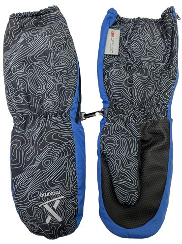 maximo Fausthandschuhe mit langer Stulpe & Zipper, Reflktierend Hellblau/Grau 997176 (Gr. 2/2-4 Jahre)