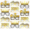 12 Silvester Deko 2025 Party Fotoautomat Requisiten Zubehör Silvester Brille, Fotobox Accessoires Happy New Year Dekoration Glitter Papier Gläser, Glücksbringer Silvester Party Neujahr Zubehör