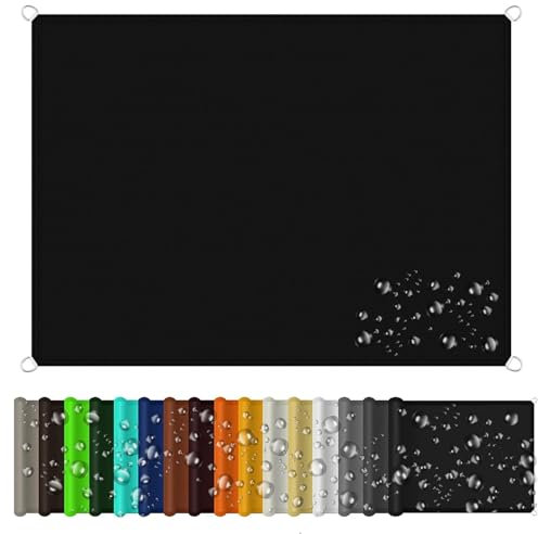 Sun Shade Sail Waterproof Rectangle 1.5 x 2 m Rectangle Outdoor Shade Mesh Cover Tarp UV and Rain Protection High-Density for Garden Outdoor Patio Party Pergola Balcony, Black