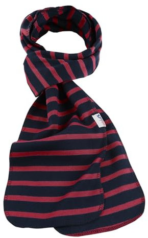 modAS Unisex Schal Bretonischer Kettelrandschal - Herrenschal Damenschal aus Baumwolle Größe 20 x 180 cm in Blau-Rot