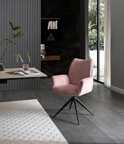 BISLEY Easy Meet FA Drehbarer Besucherstuhl, Schwarz pulverbeschichtetes Sterngestel, Mit Kunststoffgleitern, Farbe: 720 pastellpink
