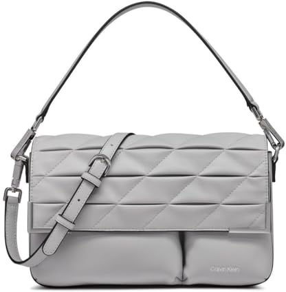 Calvin Klein Mica Demi-Schultertasche und Crossbody, Taubengrau, Puffy Quilt, Einheitsgröße, Puffy Quilt in Dove Grey, Einheitsgröße