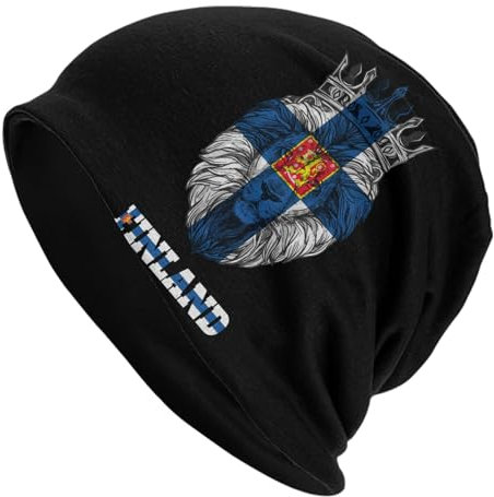 Winter Hüte Löwe Finnisch Finnland Flagge Wintermütze Funktionale Cuffed Plain Hat Unisex Strickmütze Für Skifahren Damen Winter