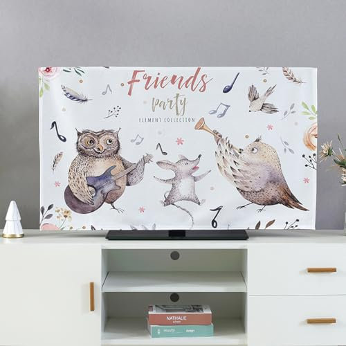 LED LCD Screen Dust-Proof TV Cover 22-80 Universal Protector For Flat Curved Screens Soft Polyester Landscape Print Indoor Modern Televisions Cover(Size:32in(83x51cm),Color:B)