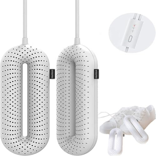 Electric Shoe Dryer with Heat Device, Ski Boot Dryer with 3/6/9 Hours Timer, Double‑Sided Porous Heat Dissipation, Trainer Dryer to Dry Sweaty Shoes & Eliminate Bad Odor, for Shoes Work Boots Gloves