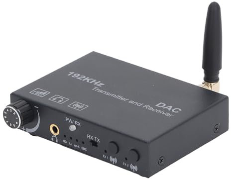 Convertidor de Audio Bluetooth, 5.3 Adaptador Coaxial óptico Digital a Analógico Transmisor de Audio Receptor Ajuste de Volumen para Altavoces
