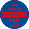 Indigos UG - Schild Fussball - 10x10 cm rund - Hier wohnt ein Heidenheim Fan - blau - rot - Schilder für Fußballfans - Fanartikel - Merchandise