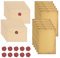 Briefpapier mit Umschlag Vintage Set,Set Vintage Schreiben mit 10 Briefumschläge, 16 Briefpapier Vintage A5 und 10 Wachssiegel-Aufkleber Briefpapier Edel Set für Hochzeits Einladung Grußkarten