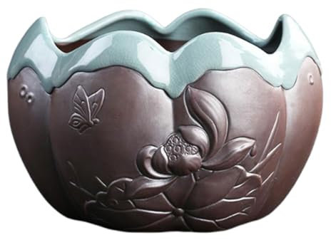 XYUERU Blumentopf aus Keramik, Hydrokultur-Pflanzgefäß, Tischdekoration, Seerosenschale, Bonsai-Schale for Blumen, Sukkulenten, Hydrokultur-Plan