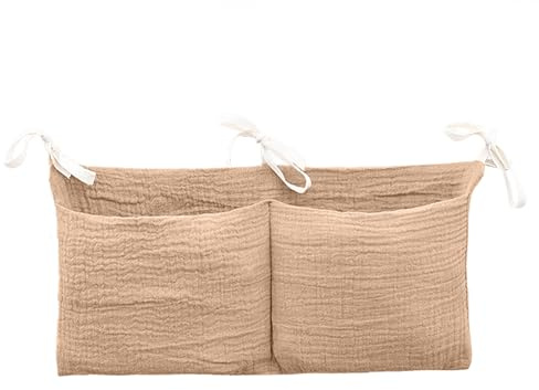 HJDJBD Babybett Organizer,Baby Bett,Kinderbett Anhängen,Bett-Eck-Organisator,Wickelkommode,Windel-Aufbewahrungstasche,Betttasche Spielzeugtasche,Khaki Windel Caddy,Hängen An Krippe Oder Wickeltisch