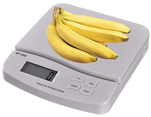 UHCPVHQQQ Digital Kitchen Food Scale Max 25kg LCD Display and Tare Function 1g High Precision Electronic Weighing Scale for Cooking Baking scale(Bianco)