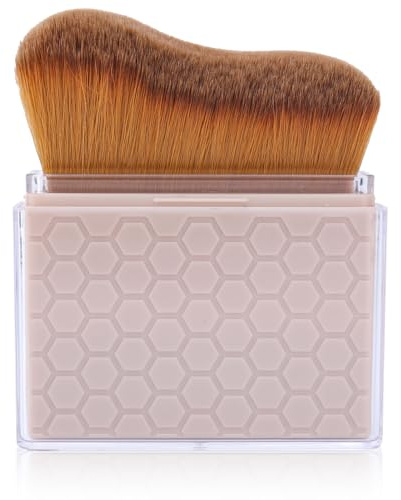 Brosse Autobronzante Rétractable avec Couvercle, Applicateur Autobronzant Pinceau Maquillage Corps pour Mélanger le Fond de Teint Liquide Crèmes Solaires Visage Jambes (Café)